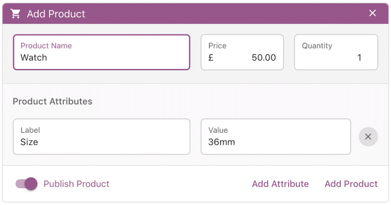 Add custom products on-the-go right from the Point of Sale interface.